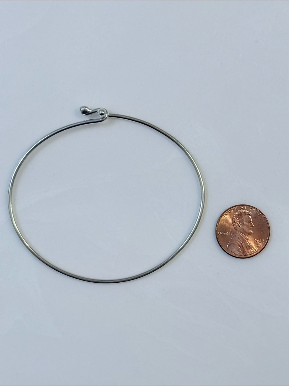 James Avery Hook On Sterling Silver Hoop Bangle Bracelet Size L